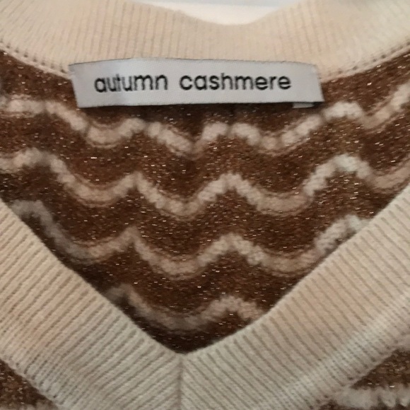 Autumn Cashmere Striped V-Neck Sweater Sz S - Picture 3 of 8